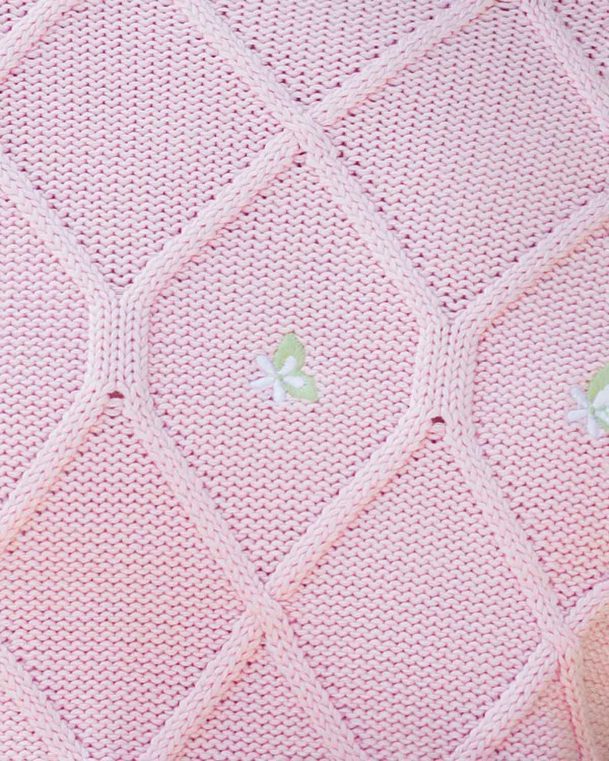 Vida Floral Embroidered Pure Cotton Sweater - Pink - Image 3 - The Classic Boutique