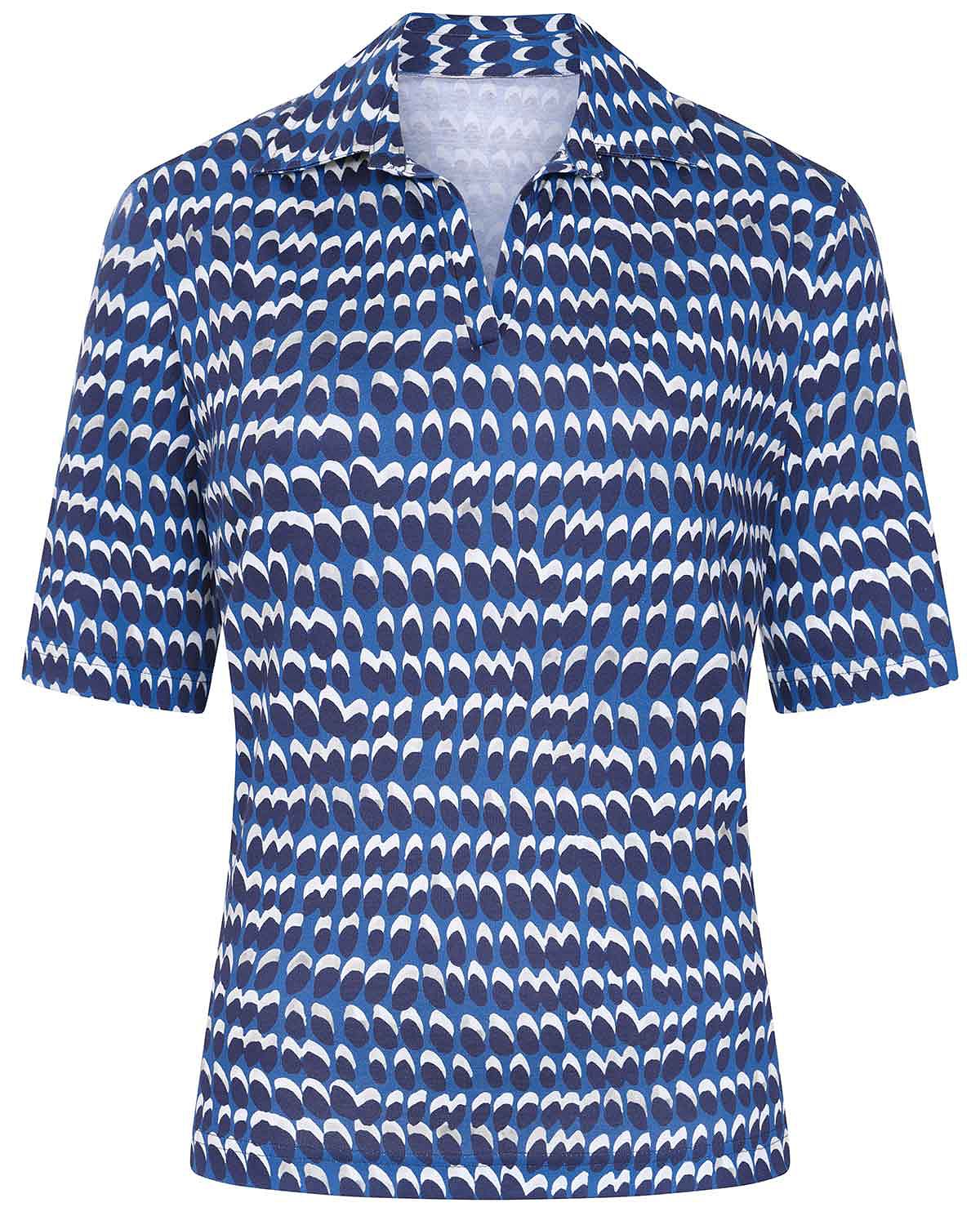 Leonie Patterned Cotton Short Sleeved Polo Top - Image 3 - The Classic Boutique