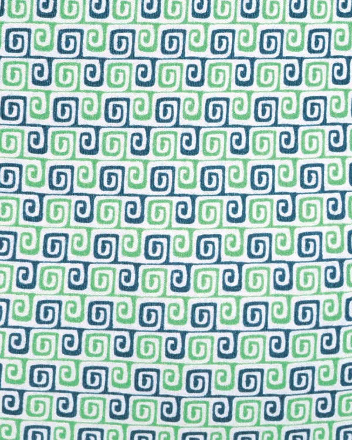 Olive Patterned Cotton Long Sleeve Polo Top - Image 4 - The Classic Boutique