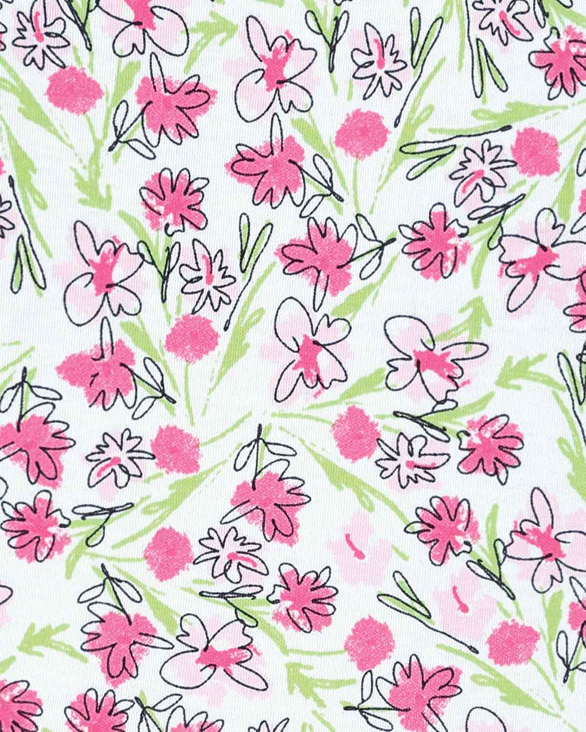 Violet Floral Short Sleeve Cotton Leisure Top - Image 4 - The Classic Boutique