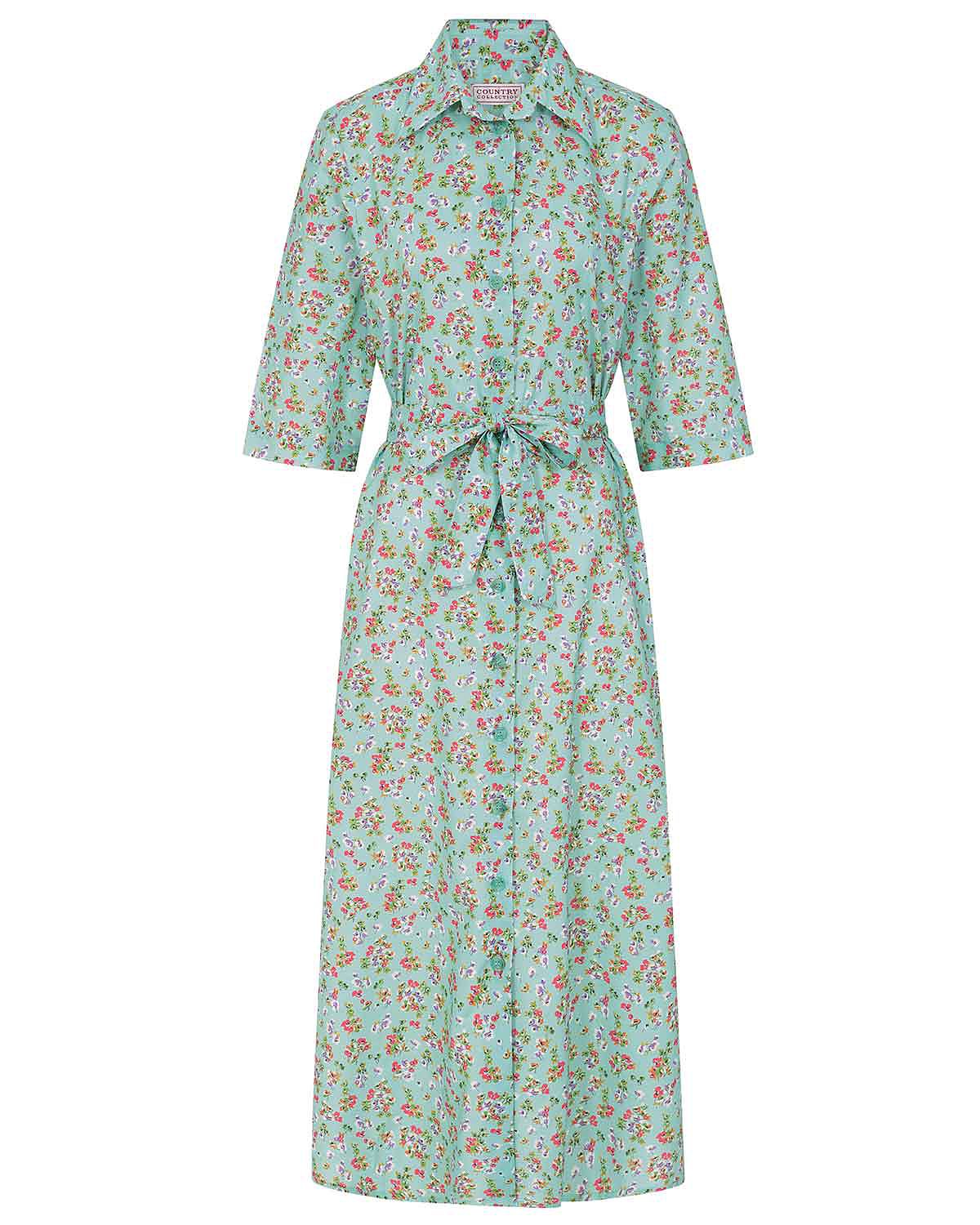 Sharon Floral Pure Cotton Short Sleeve Shirt Dress - Image 3 - The Classic Boutique