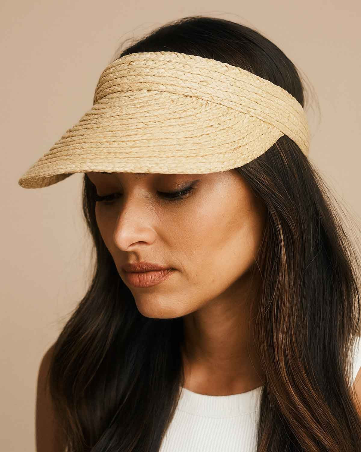 Ladies Sun Visor - Natural - The Classic Boutique