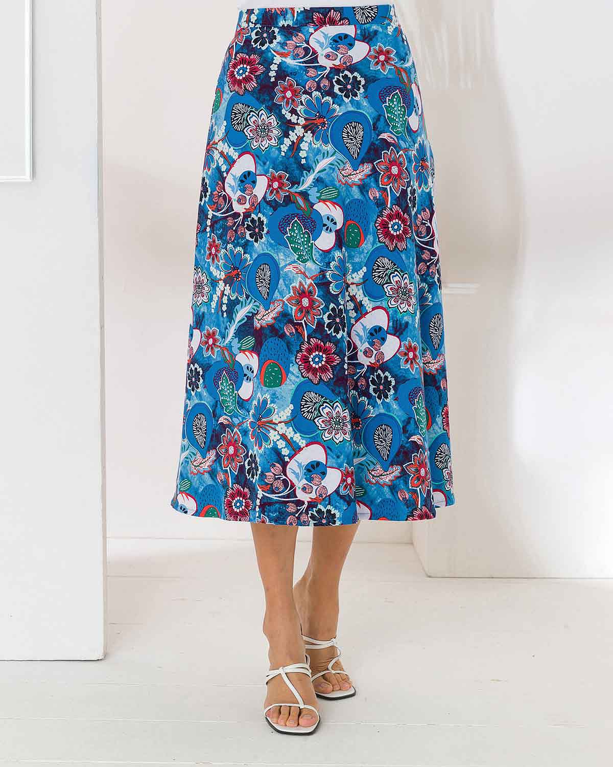 Diane Floral Pure Cotton A Line Skirt - Image 1 - The Classic Boutique