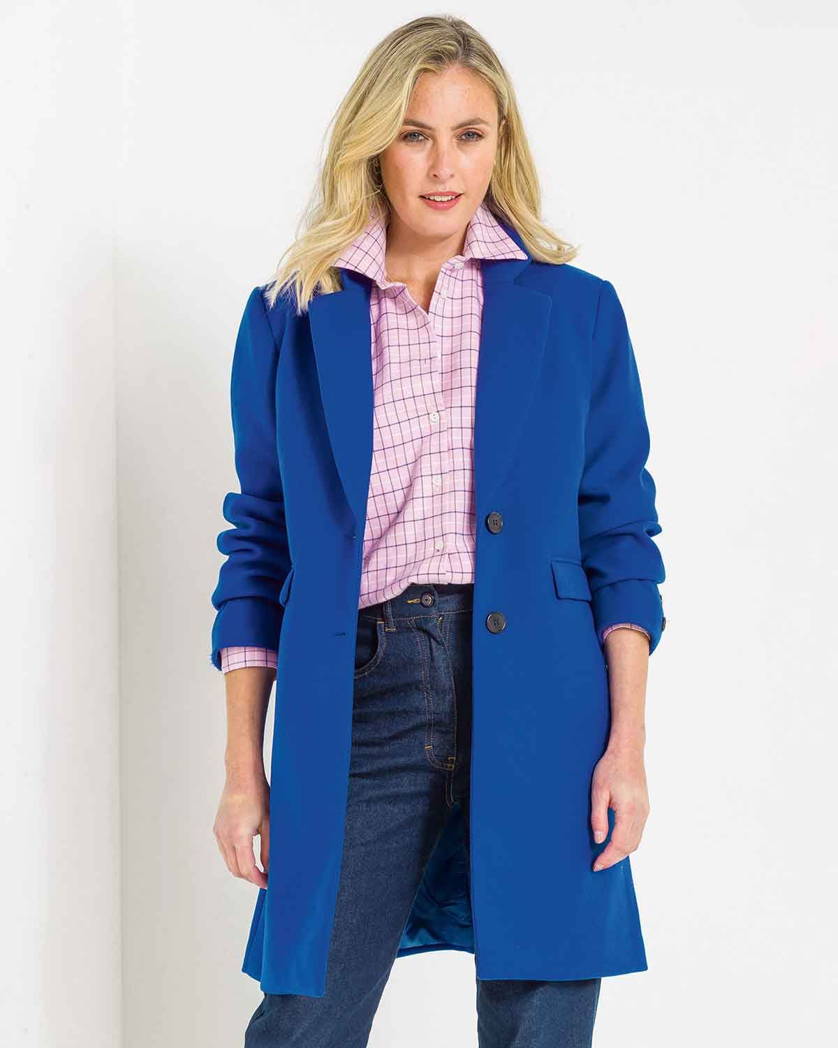 Cassandra Lined Coat - Blue - Image 2 - The Classic Boutique