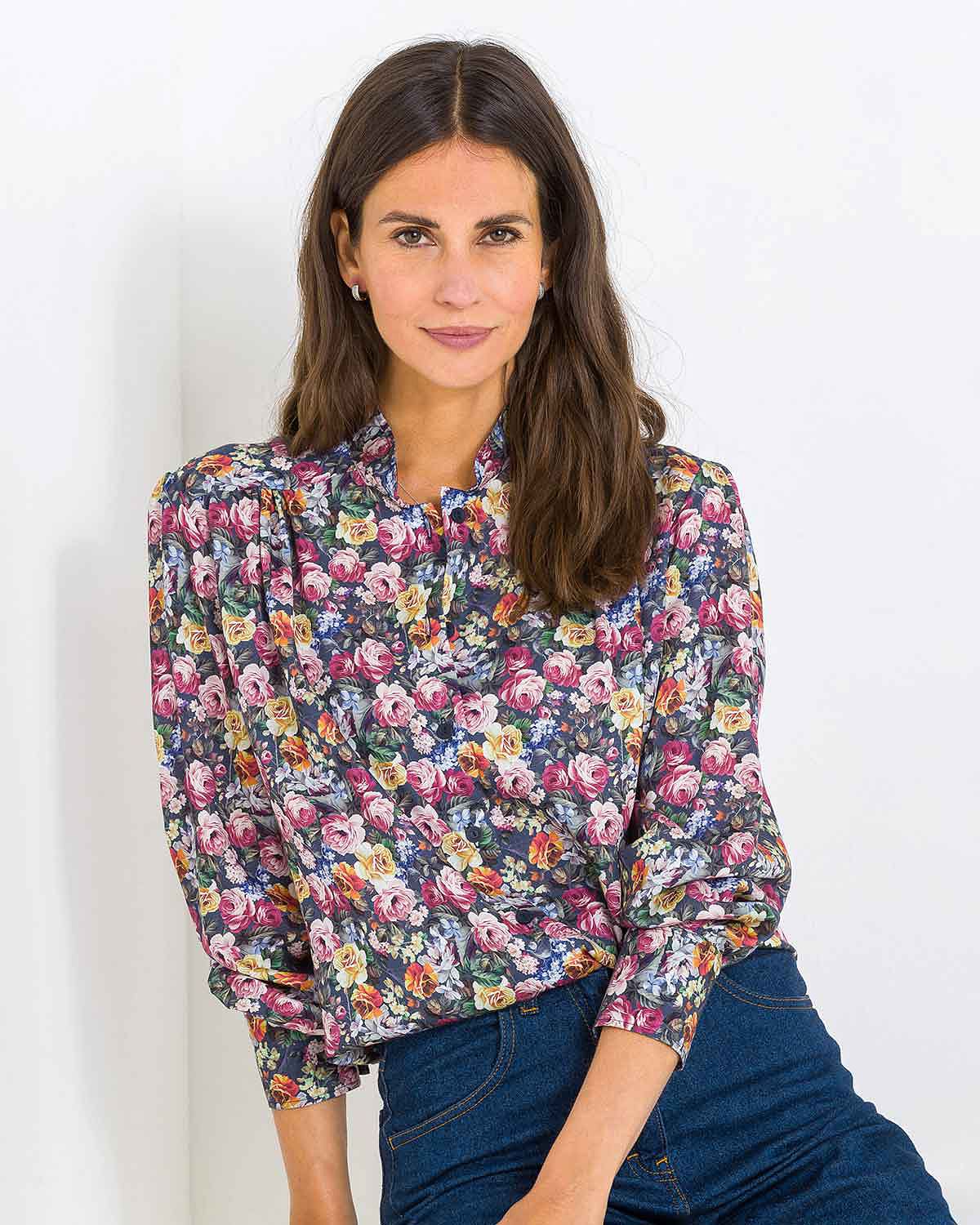 Antonella Floral TENCEL™ Long Sleeve Blouse - James Meade