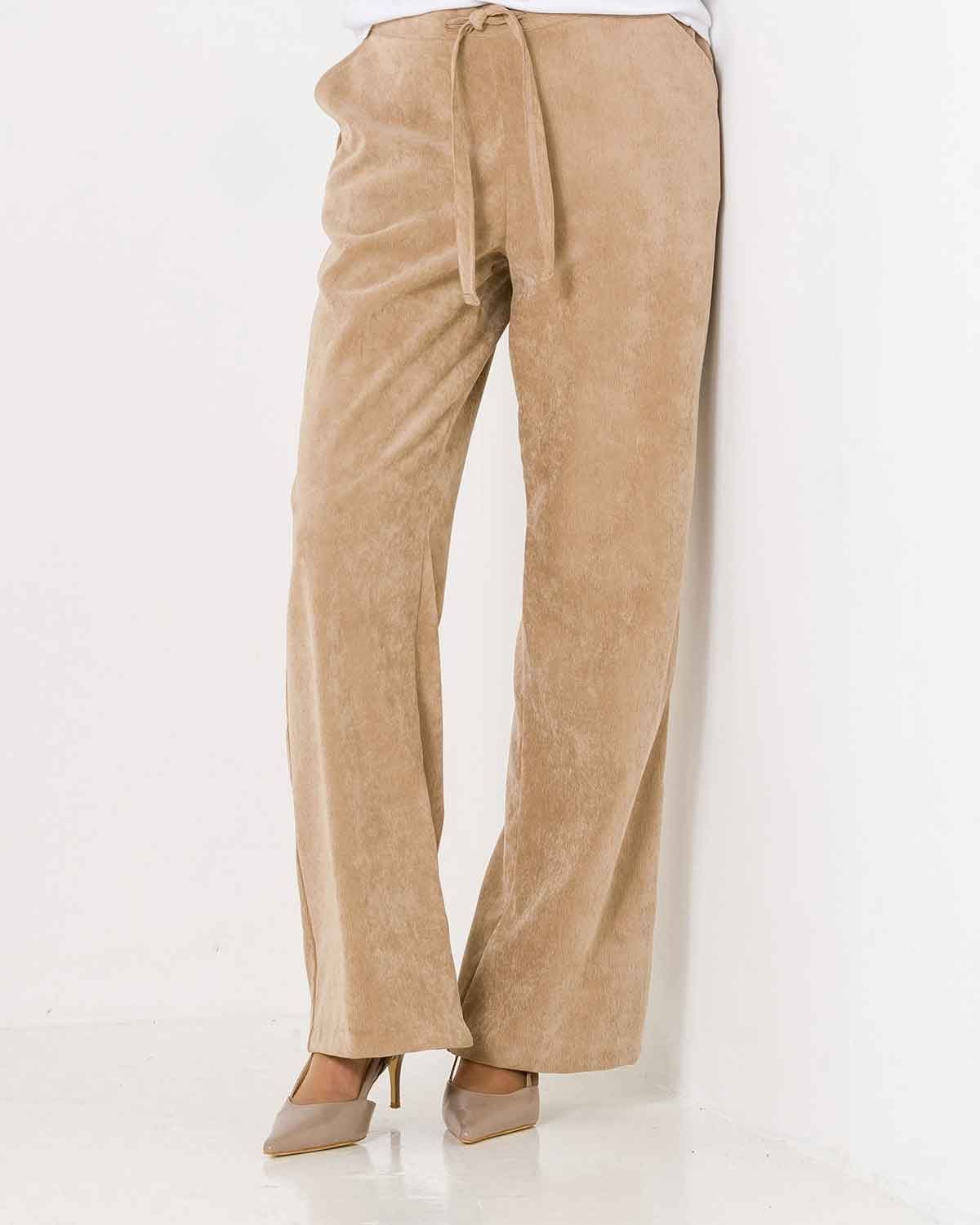 Paulina Camel Babycord Pull On Trousers - The Classic Boutique