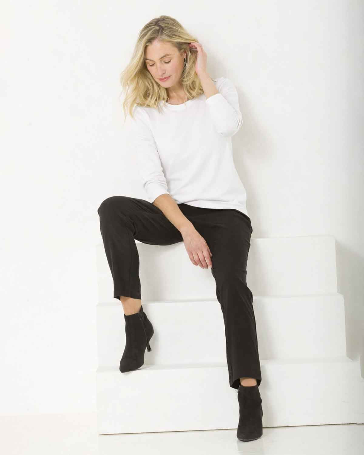 Kara Easycare Pull On Trousers - Black - The Classic Boutique