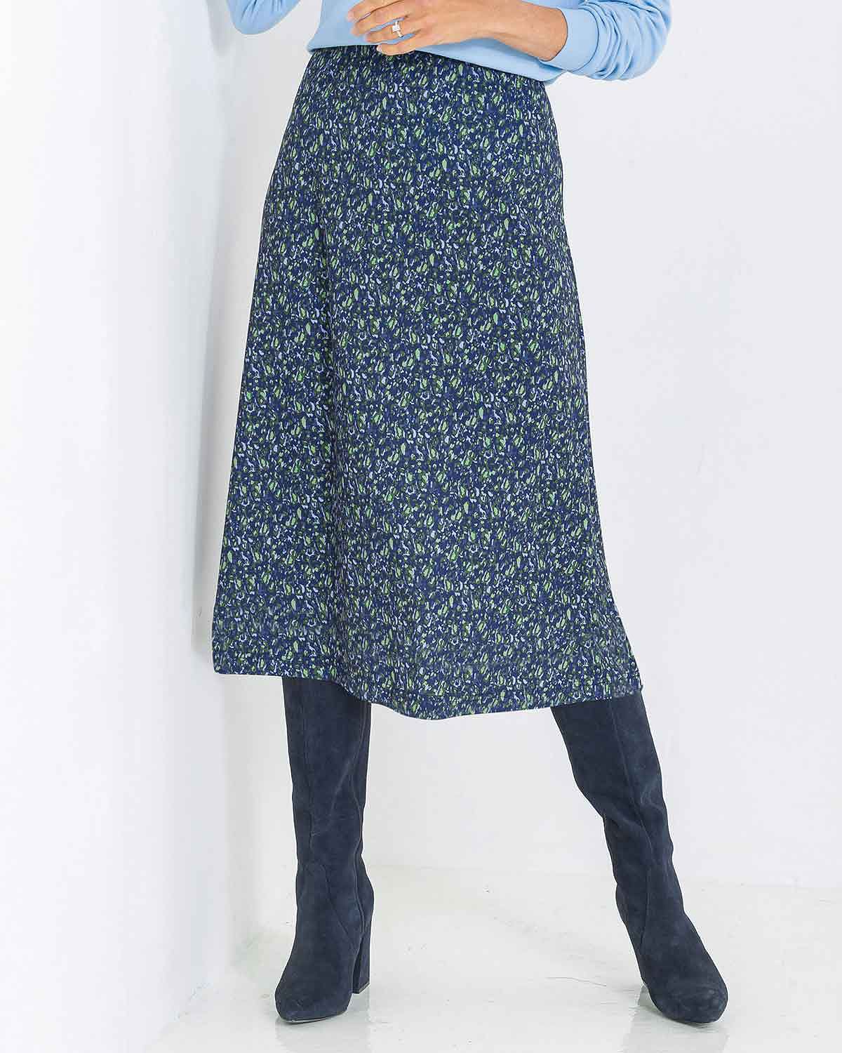 Regan Patterned A Line Pull On Skirt - The Classic Boutique