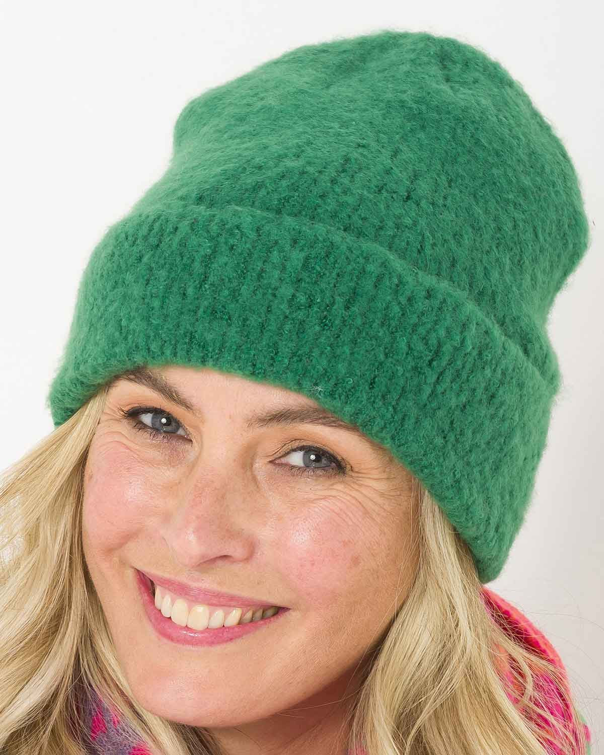 Madeline Wool Mix Beanie Hat - Green - The Classic Boutique