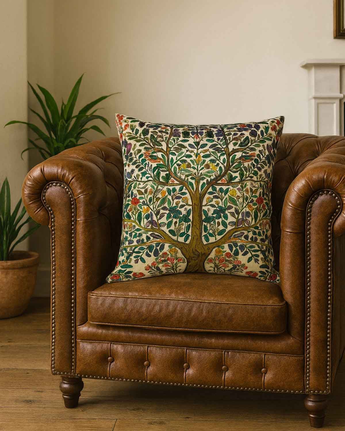 Pure Cotton Printed Cushions - Tree of Life - The Classic Boutique