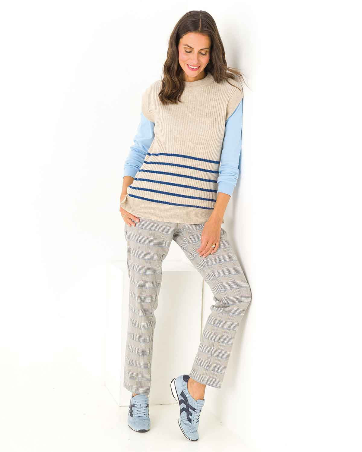 Mallory Checked Wool Mix Trousers - The Classic Boutique