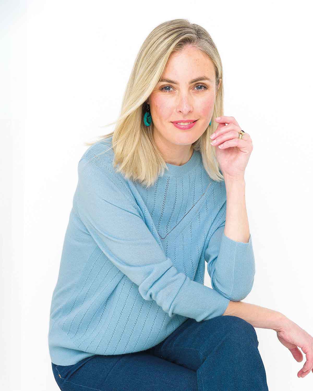 Leigh Wool Mix Jumper - Pale Blue - The Classic Boutique