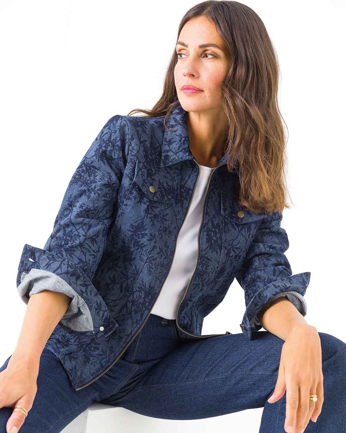 Joy Floral Denim Jacket - The Classic Boutique