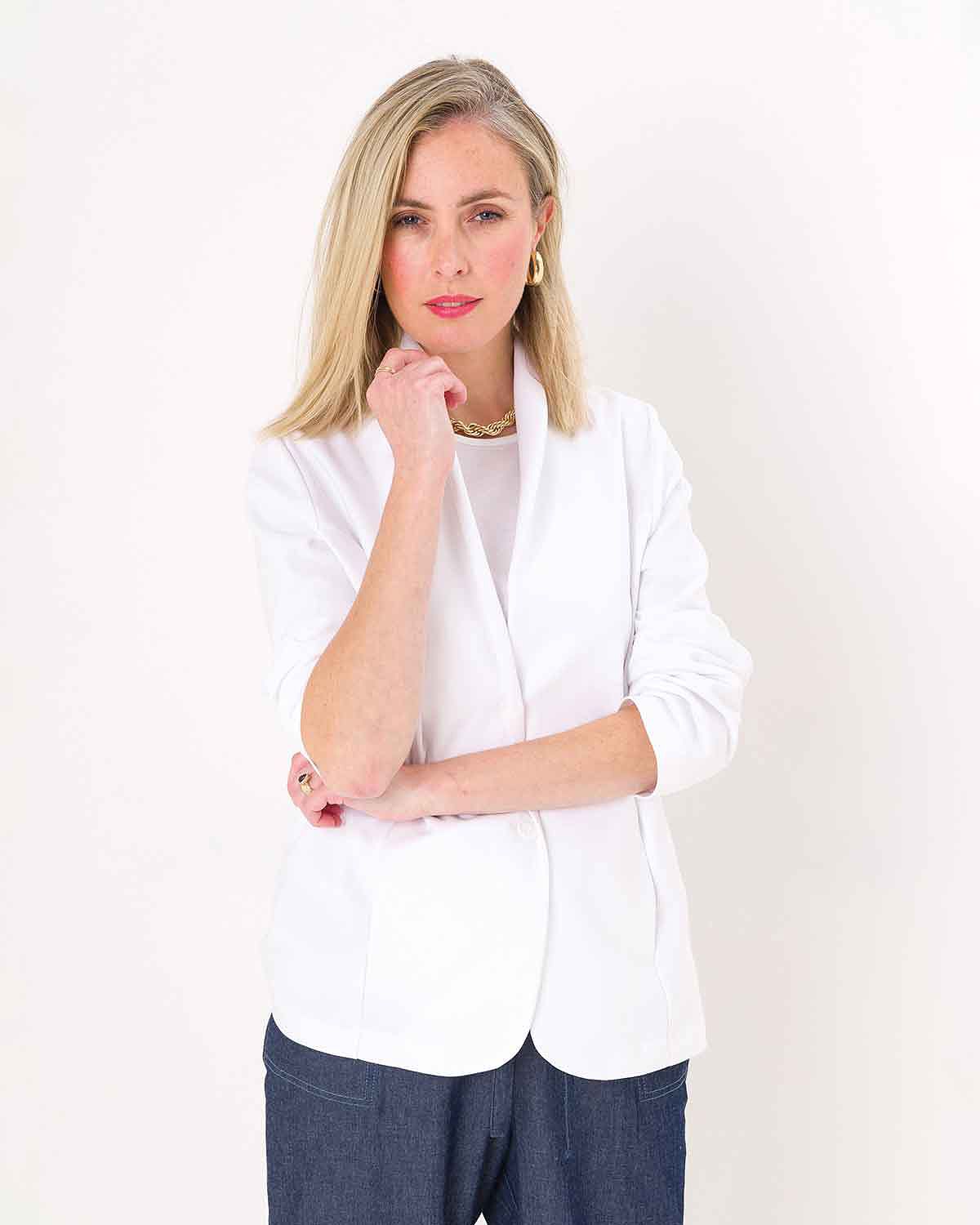 Easycare Lightweight Jacket - White - The Classic Boutique