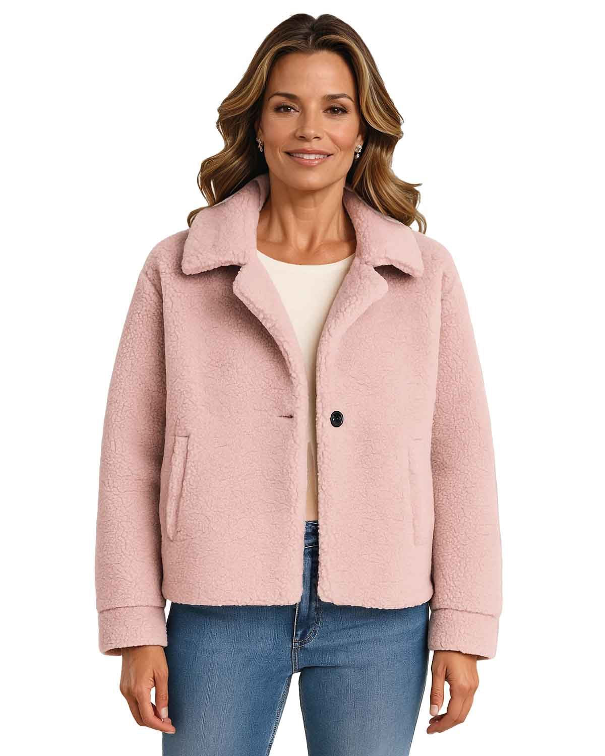 Ladies Fully Lined Fleece Jacket - Pink - The Classic Boutique