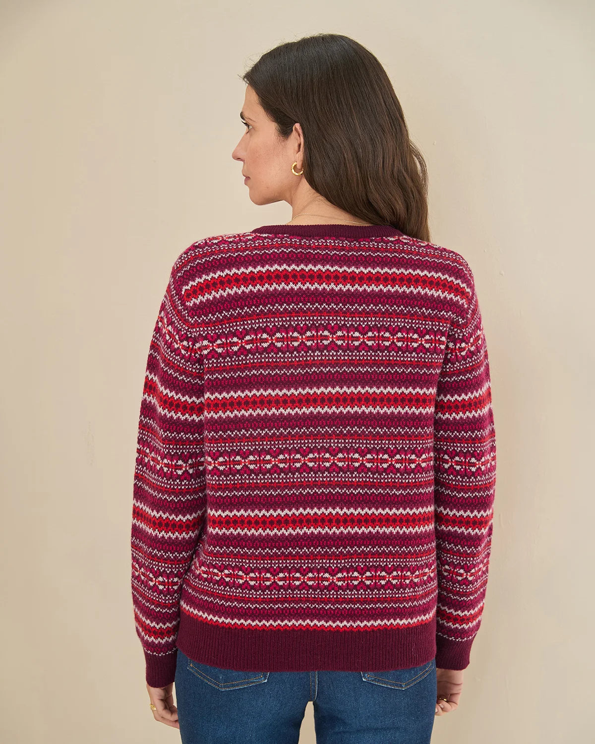 Vera Fairisle Design Pure Lambswool Cardigan
