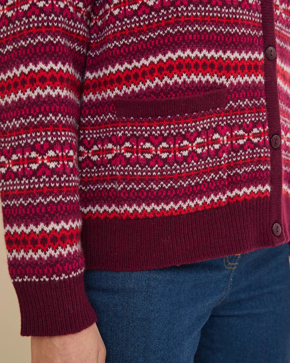 Vera Fairisle Design Pure Lambswool Cardigan