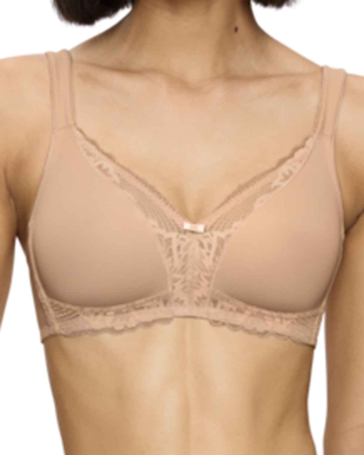 Triumph Modern Non Wired Lace+Cotton Bra - Beige
