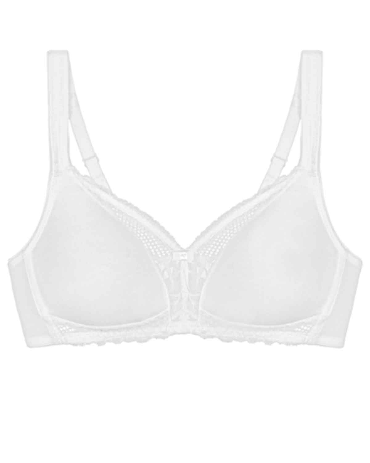 Triumph Modern Non Wired Lace+Cotton Bra - White