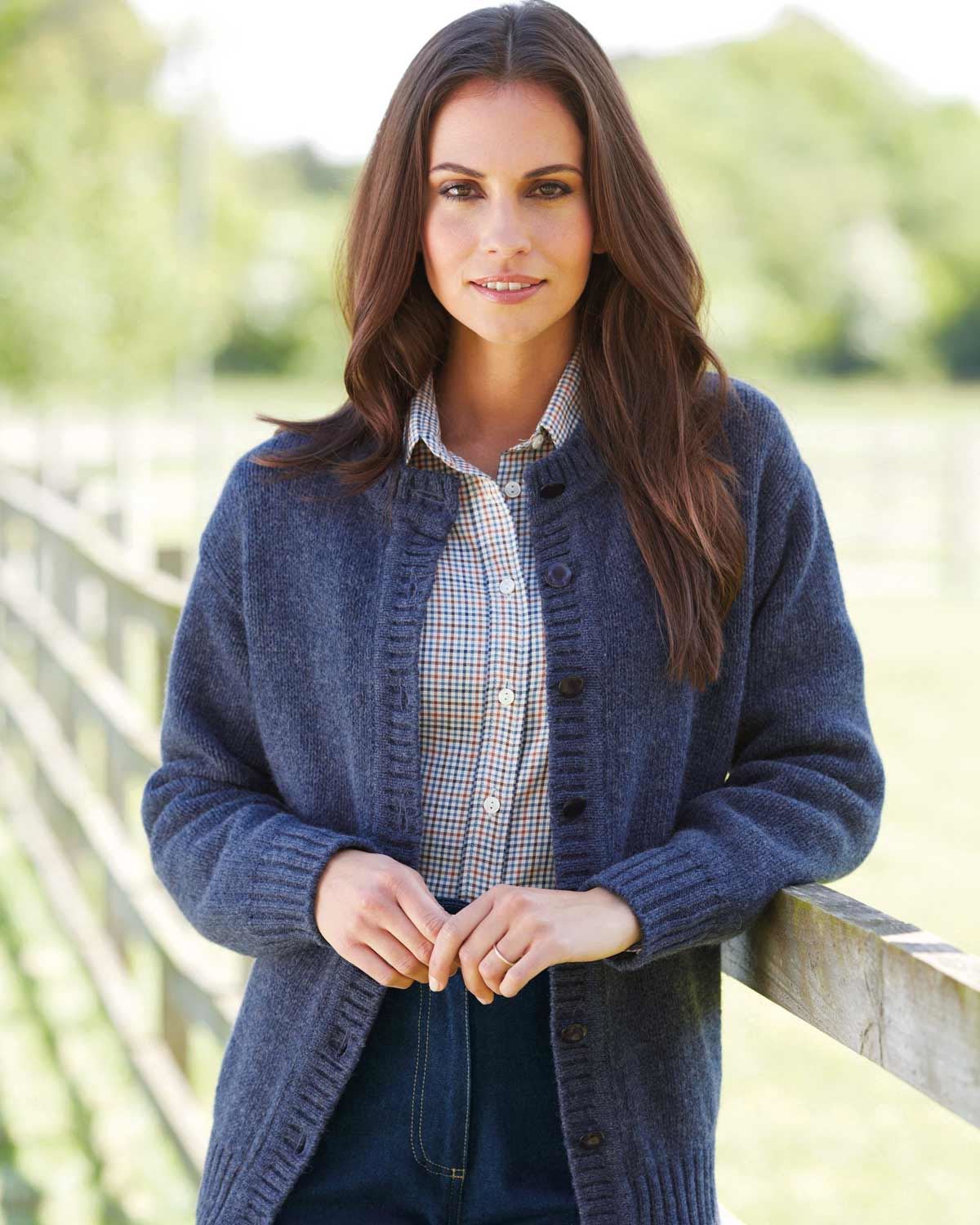 Shetland Cardigans - Navy Heather - The Classic Boutique